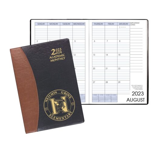 Academic Monthly Planner w/ Carriage Vinyl Cover-1