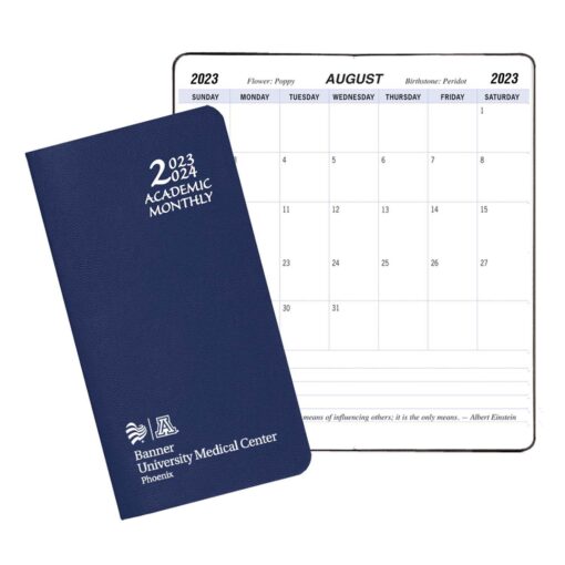 Academic Monthly Pocket Planner w/ Leatherette Cover-1