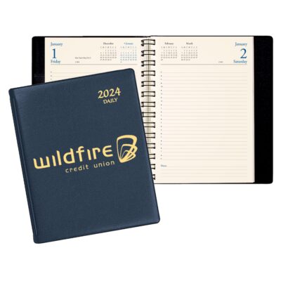 Daily Classic Wire Bound Diary w/ Continental Vinyl Cover-1