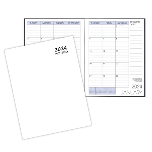 Monthly Desk Appointment Calendar/Planner w/ Saddle Stitched Economy Cover-2