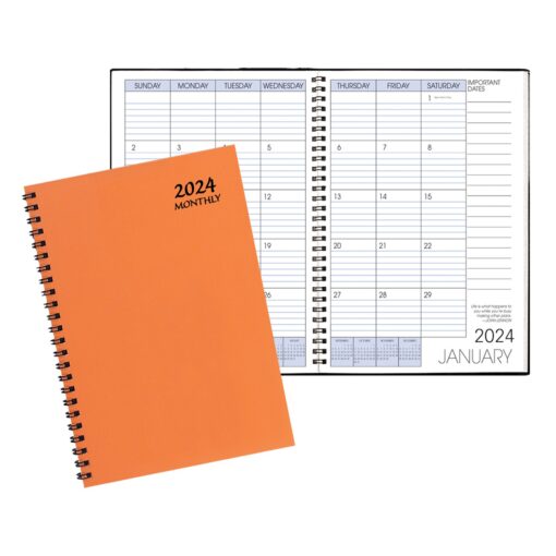 Monthly Desk Wire Bound Appointment Planner w/ Technocolor Cover-2