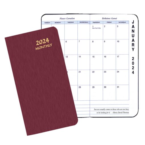 Monthly Pocket Planner W/ Shimmer Cover - Upright Format-2