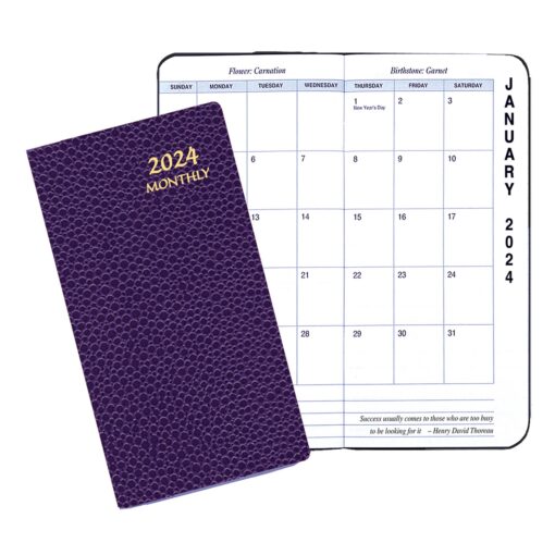 Monthly Pocket Planner w/ Cobblestone Cover - Upright Format-2