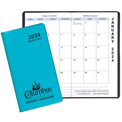 Monthly Pocket Planner w/ TechnoColor Cover - Upright Format-1