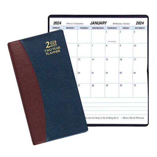 Two Year Pocket Planner w/ Carriage Vinyl Cover-2