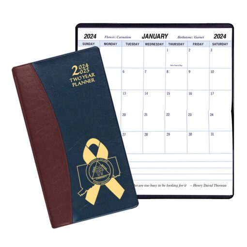 Two Year Pocket Planner w/ Carriage Vinyl Cover-1
