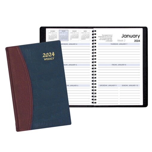 Weekly Desk Appointment Planner w/ Carriage Vinyl Cover-2