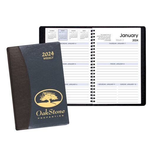 Weekly Desk Appointment Planner w/ Carriage Vinyl Cover-1