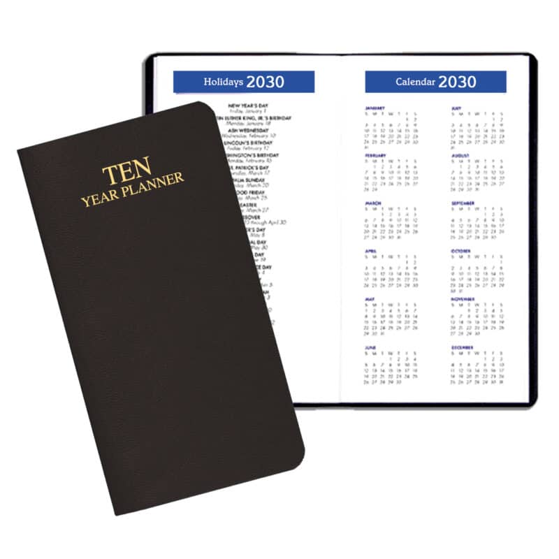 Custom 10 Year Reference Planner w/ Leatherette Cover - 1