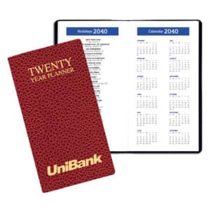 Custom 20 Year Reference Calendar w/ Cobblestone Cover