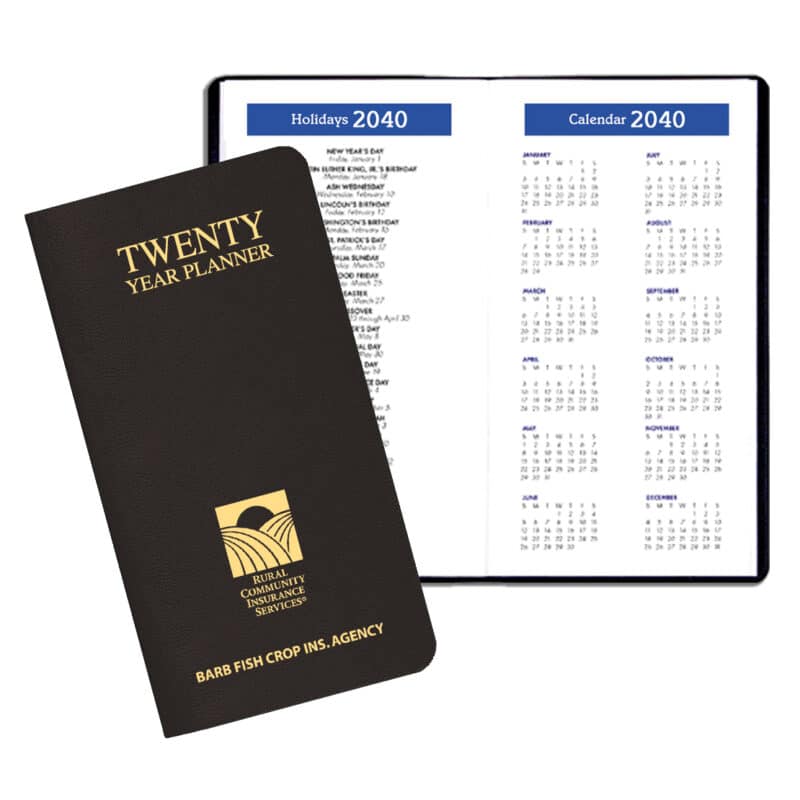 Custom 20 Year Reference Planner w/ Leatherette Cover