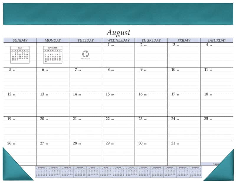 Custom Academic Desk Calendar Pad - 2