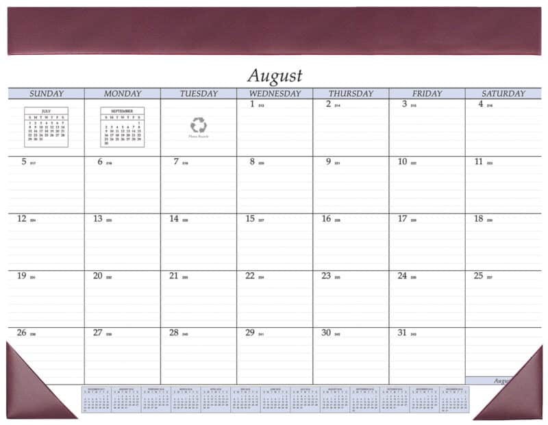 Custom Academic Desk Calendar Pad - 4