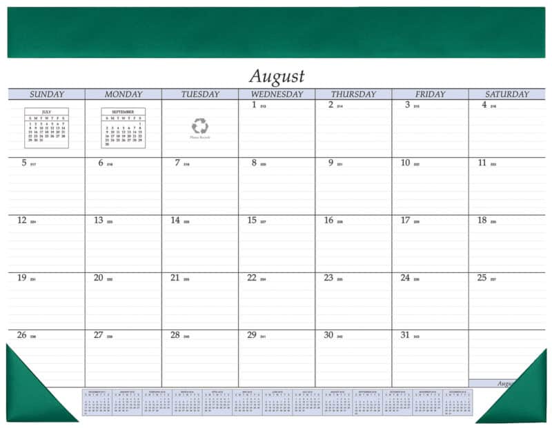 Custom Academic Desk Calendar Pad - 7