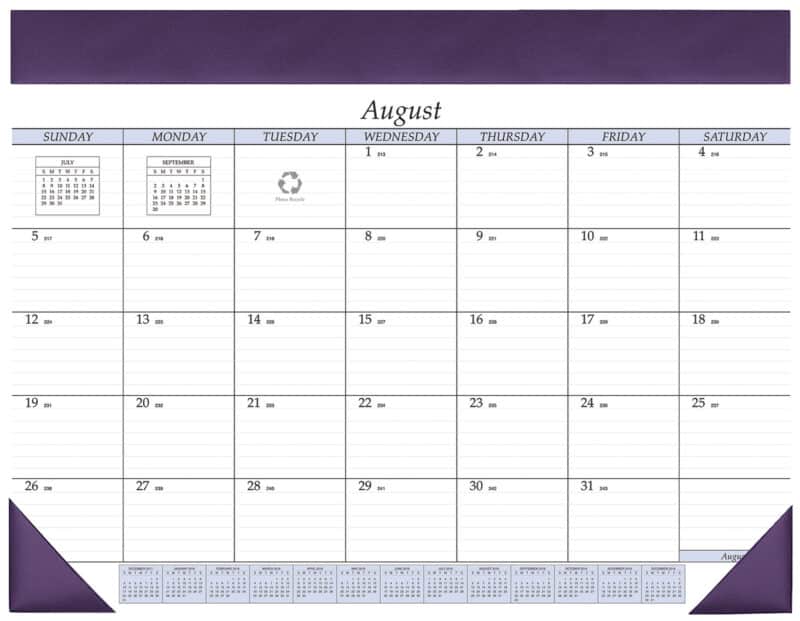 Custom Academic Desk Calendar Pad - 8