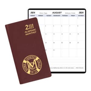 Custom Academic Monthly Pocket Planner w/ Continental Vinyl Cover