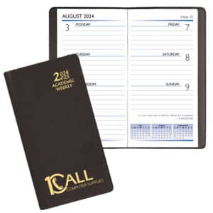Custom Academic Weekly Pocket Planner w/ Continental Vinyl Cover