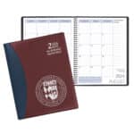 Custom Academic Wire Bound Monthly Desk Planner w/ Carriage Vinyl Cover