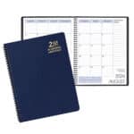 Custom Academic Wire Bound Monthly Desk Planner w/ Leatherette Cover - 1