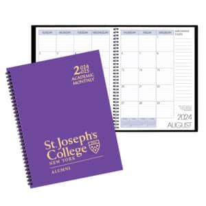 Custom Academic Wire Bound Monthly Desk Planner w/ Technocolor Cover