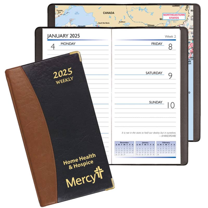 Custom Carriage Weekly Pocket Planner w/ Brass Corners
