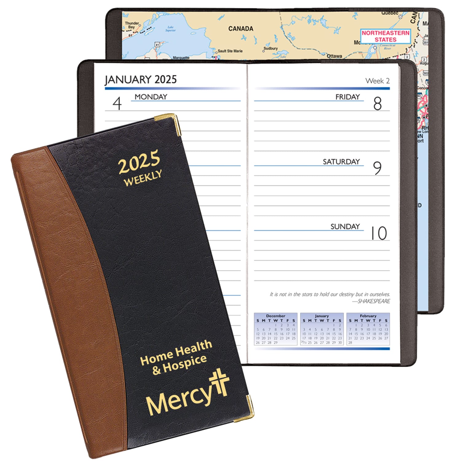 Custom Carriage Weekly Pocket Planner w/ Brass Corners