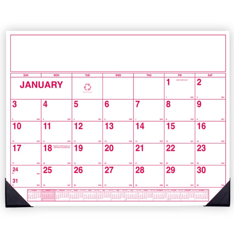 Custom Custom Desk Pad Calendar (1 Color) - 17"x22" - 2