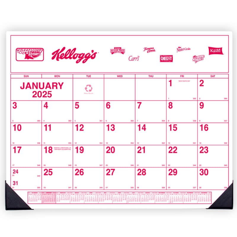 Custom Custom Desk Pad Calendar (1 Color) - 17"x22"