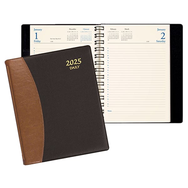 Custom Daily Classic Wire Bound Diary w/ Carriage Vinyl Cover - 1