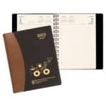 Custom Daily Classic Wire Bound Diary w/ Carriage Vinyl Cover