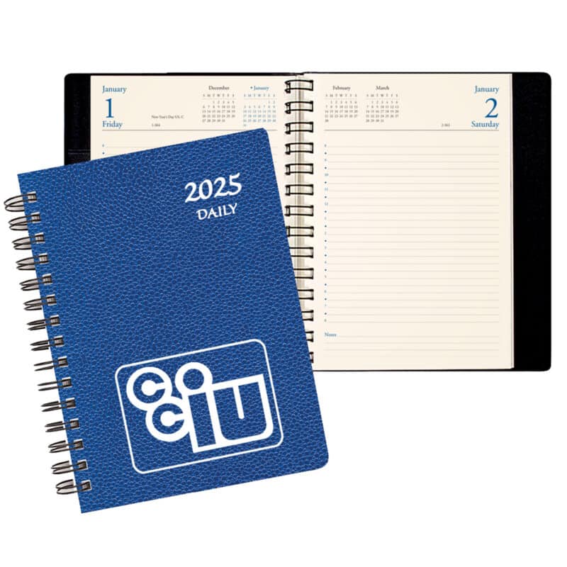 Custom Daily Classic Wire Bound Diary w/ Cobblestone Cover