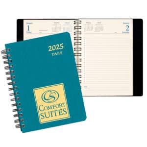 Custom Daily Classic Wire Bound Diary w/ Shimmer Cover