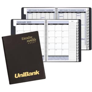 Custom Executive Monthly Planner w/ Continental Vinyl Cover