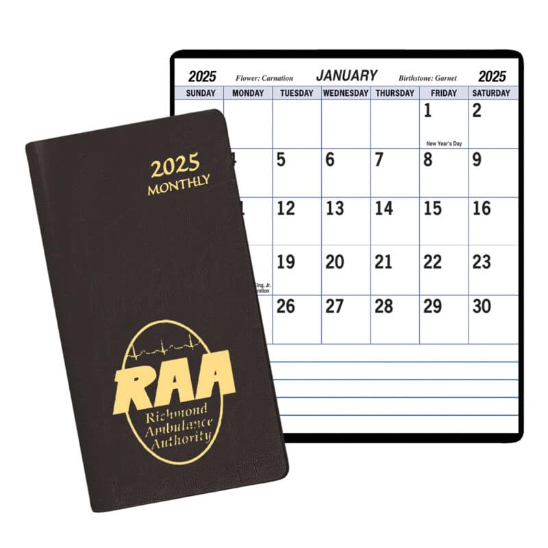 Custom Large Print Monthly Pocket Planner w/ Continental Cover