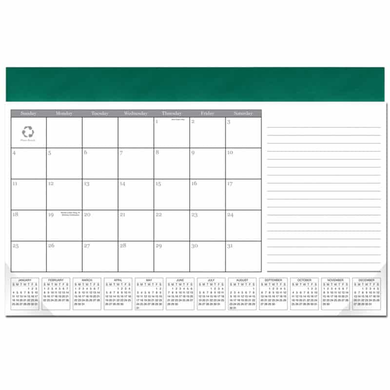 Custom Leatherette Computer Station Desk Pad Calendar - 5