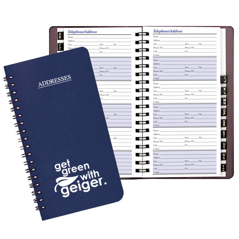 Custom Medium Address Book w / Leatherette Cover