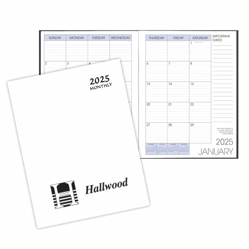Custom Monthly Desk Appointment Calendar/Planner w/ Saddle Stitched Economy Cover