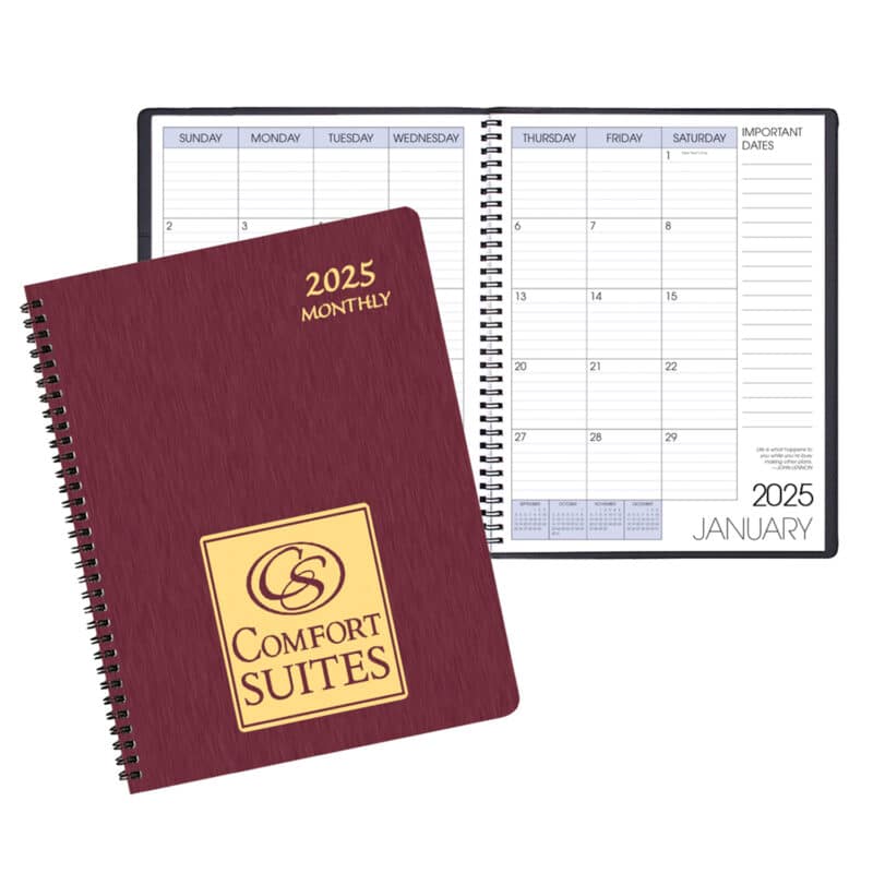 Custom Monthly Desk Appointment Calendar/Planner w/ Shimmer Cover