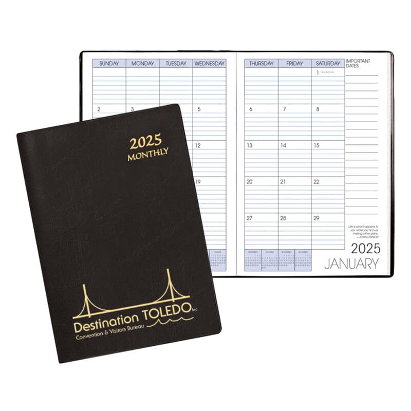 Custom Monthly Desk Refillable Appointment Planner w/ Continental Vinyl Cover