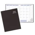 Custom Monthly Desk Saddle Stitched Appointment Calendar/Planner w/ Leatherette Cover - 1