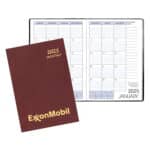 Custom Monthly Desk Saddle Stitched Appointment Planner W/ Leatherette Cover
