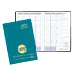 Custom Monthly Desk Saddle Stitched Appointment Planner w/ Shimmer Cover