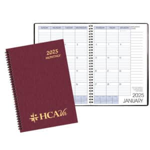 Custom Monthly Desk Wire Bound Appointment Planner w/ Shimmer Cover