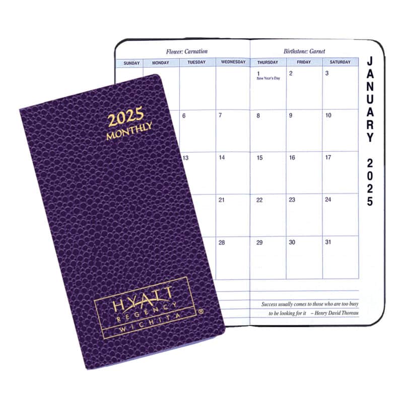 Custom Monthly Pocket Planner w/ Cobblestone Cover - Upright Format