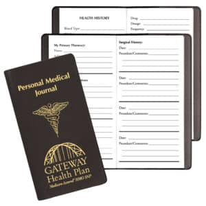 Custom Personal Medical Journal w/ Continental Vinyl Cover