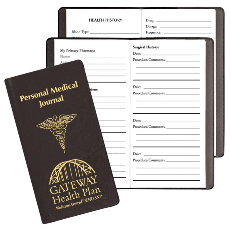 Custom Personal Medical Journal w/ Continental Vinyl Cover
