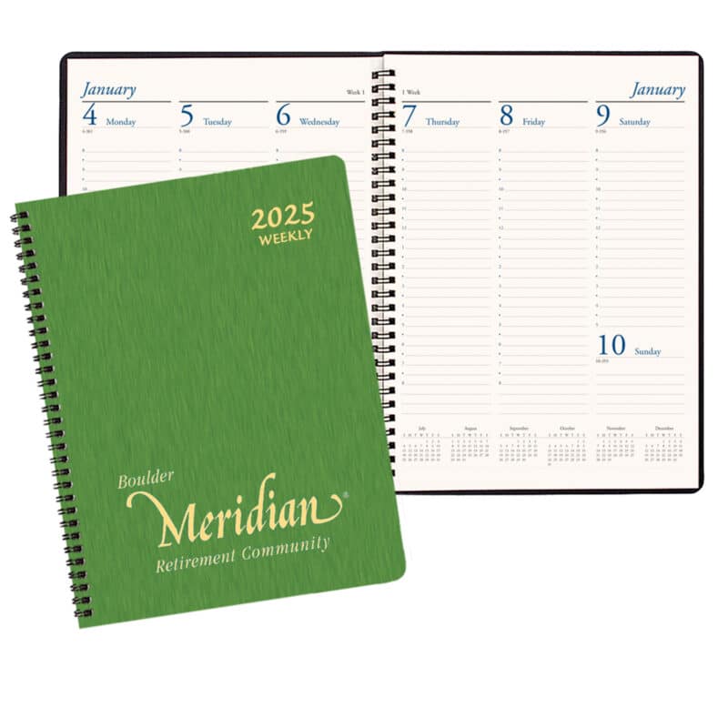 Custom Professional Weekly Desk Appointment Planner w/ Shimmer Cover