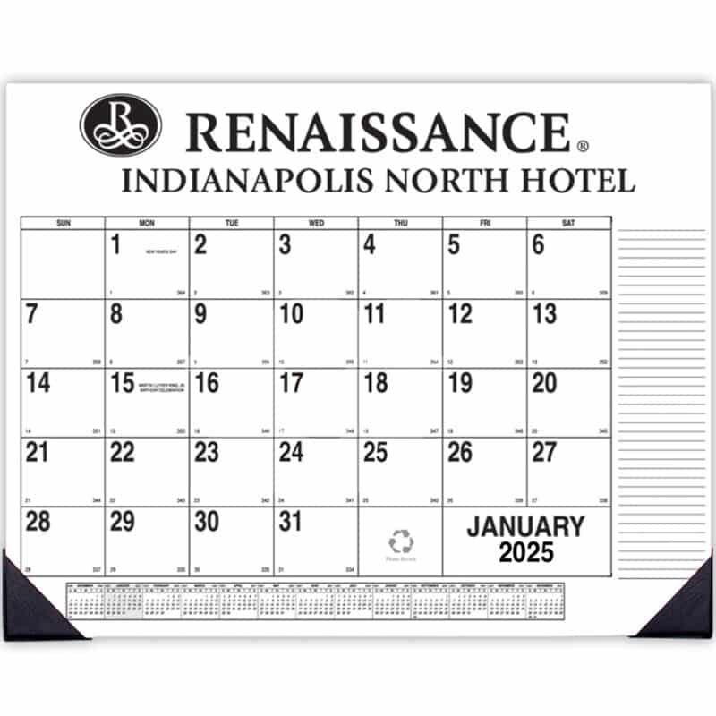 Custom Side Custom Desk Pad Calendar (1 Color)