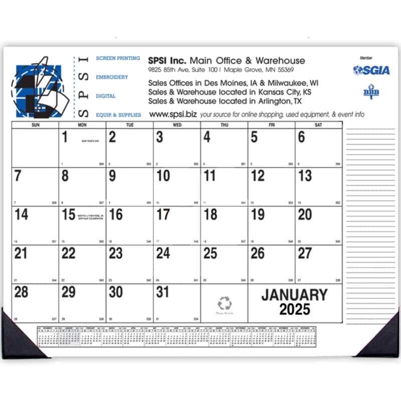 Custom Side Custom Desk Pad Calendar (2 Color)