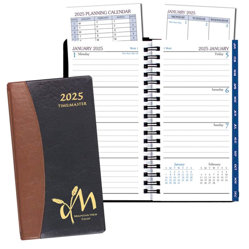 Custom Time Management Pocket Planner w/ Carriage Vinyl Cover